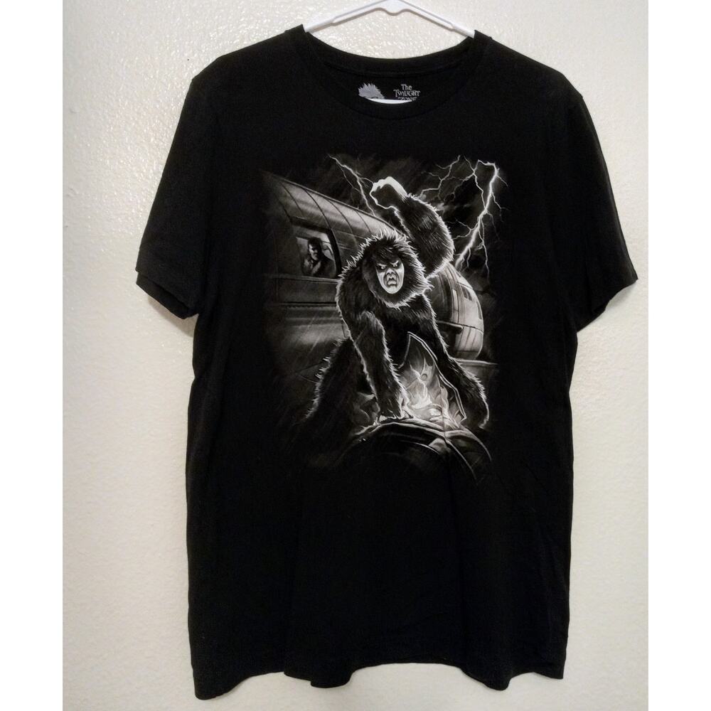 RARE Fright Rags TWILIGHT ZONE Nightmare at 20000 Ft Graphic Horror T-Shirt SZ L